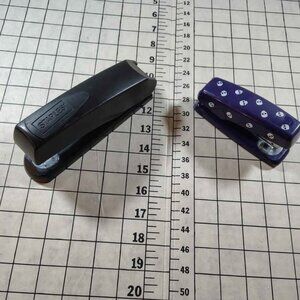 2 Staplers - Staples Black & Purple Skull Design